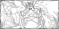 A coloring page of the lion king